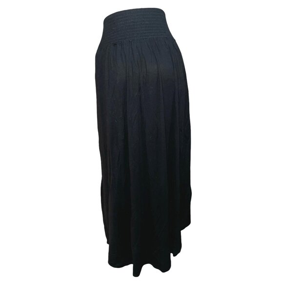 Free People Beach Soft Open Front Smocked Waist Assymetrical Maxi Skirt Sz Mediu - Picture 9 of 11